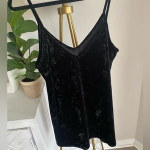 Black velvet mini dress